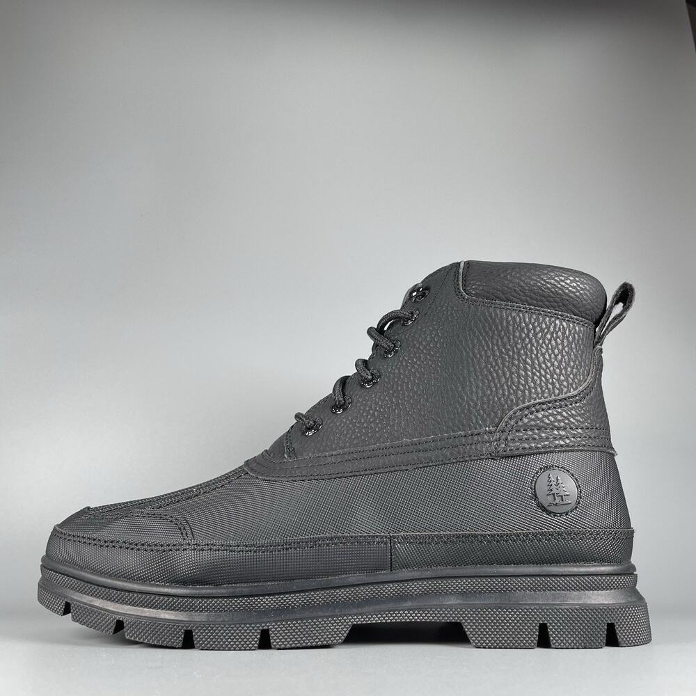 G.H. Bass Men’s Size 9 M Black Leather Waterproof Duck Boots Casual Shoe Lace Up
